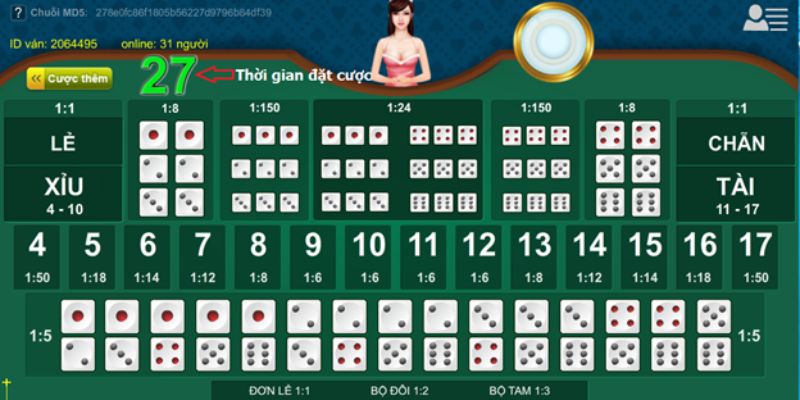 Luật chơi tài xỉu khi người chơi tiến hành đánh cược cặp